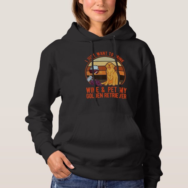 Golden Retrievers And Wine Hoodie (Front)