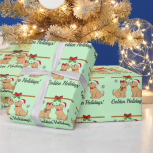 Golden Retrievers at Christmas Wrapping Paper