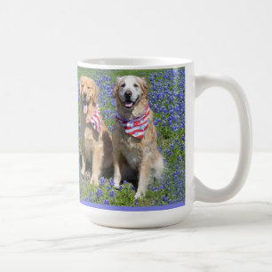 Golden Retrievers Blue Bonnet Mug