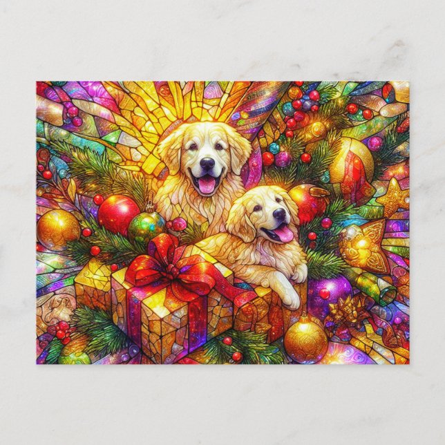 GOLDEN RETRIEVER'S CHRISTMAS ~ Postcard ~ (Front)