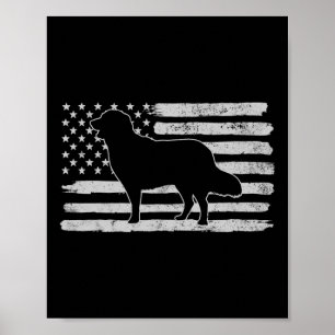 Golden Retrievers Dog Usa Flag 4th Of July Poster