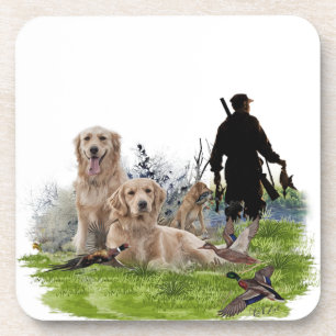Golden Retrievers - Excellent hunting dogs Coaster