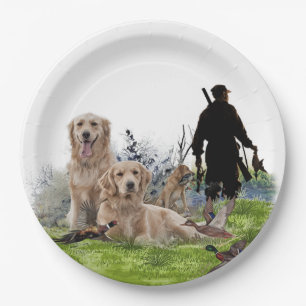  Golden Retrievers - Excellent hunting dogs    Paper Plate