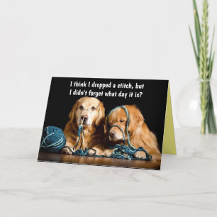 Golden Retrievers Funny Birthday Stitches Card