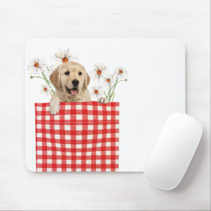 Golden Retrievers In Gingham Pocket Mouse Pad