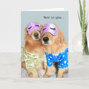 Golden Retrievers in Pyjamas Happy Anniversary Card