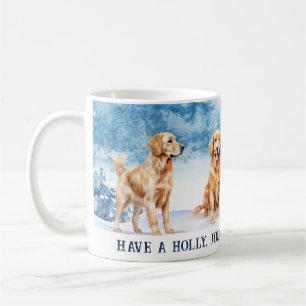 Golden Retrievers in the Snow Christmas Mug