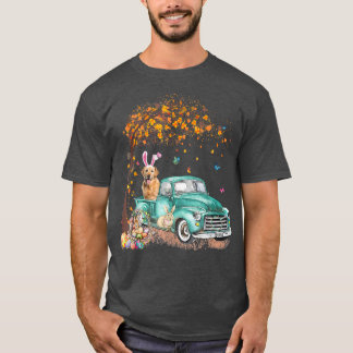 Golden Retrievers Love Bunny Truck Hunt Eggs Tree  T-Shirt