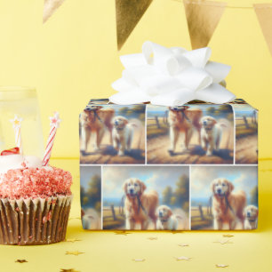 Golden Retrievers Out For a Walk Wrapping Paper