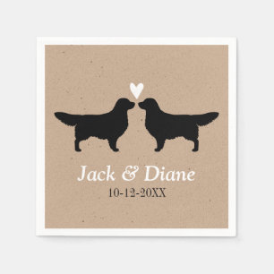 Golden Retrievers Wedding Couple with Custom Text Napkin