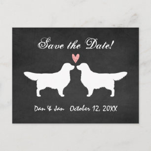 Golden Retrievers Wedding Save the Date Announcement Postcard