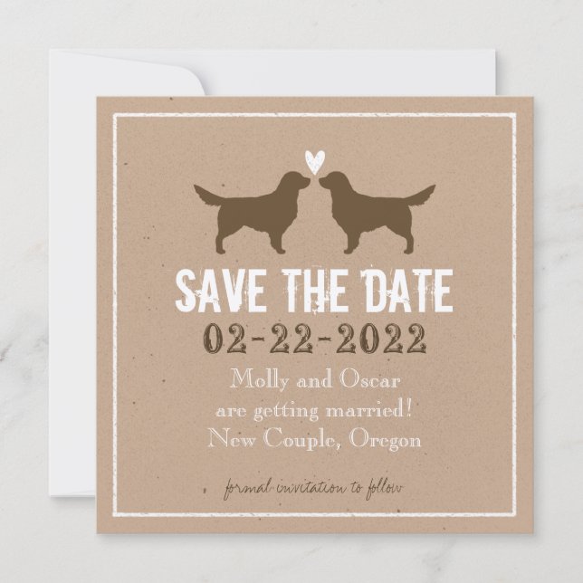 Golden Retrievers Wedding Save the Date Invitation (Front)