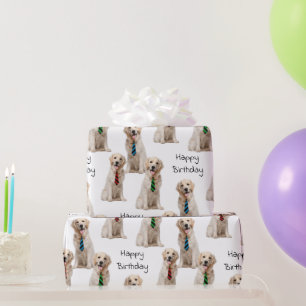Golden Retrievers with Neckties Wrapping Paper