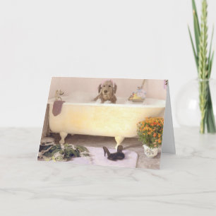 Golden Retriver Rub A Dub Dub All Occasion Card