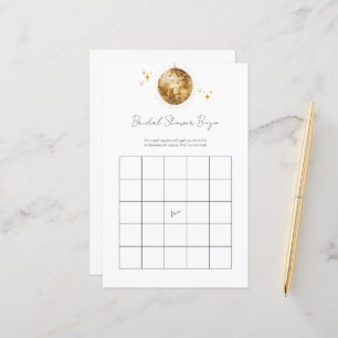 Golden Retro Disco Bingo Bridal Shower Game