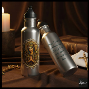 Golden Reverence Virgin Mary 710 Ml Water Bottle