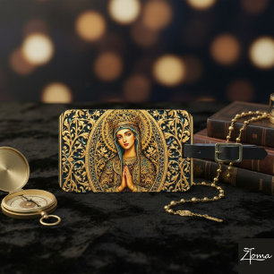 Golden Reverence Virgin Mary Luggage Tag