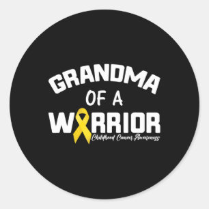 Golden Ribbon and Yellow Ribbon Childhood Cancer Classic Round Sticker