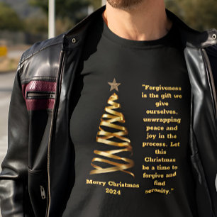 Golden Ribbon Christmas Tree T-Shirt