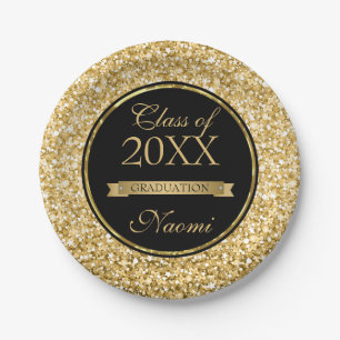 Golden Ribbon on Glitter Paper Plate