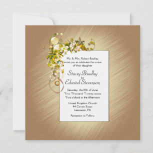 Golden Ribbons and Starfish Bubbles Sand Invitation