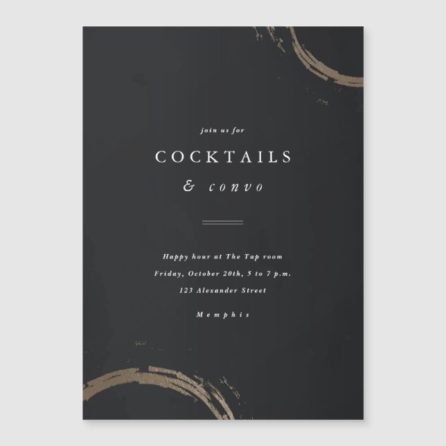 Golden Rings Cocktail Party Invitation (Front)