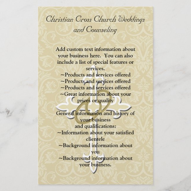 Golden Rings with Cross, Elegant Christian Love Flyer (Front)