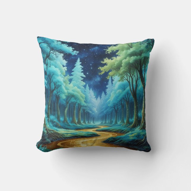 Golden River in Forest of Fantasy Cushion (Front)