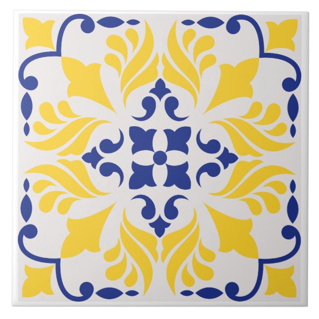 Golden Riviera Design Ceramic Tile (Front)