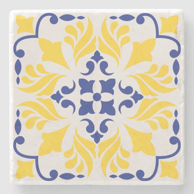 Golden Riviera Design Stone Coaster (Front)