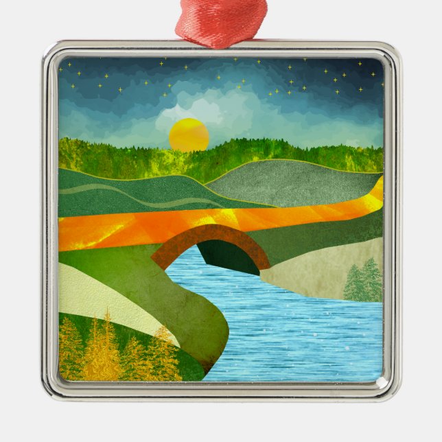 Golden Road Metal Ornament (Front)