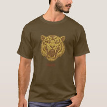 Golden Roaring Tiger T-Shirt | Fierce Glitter Tige