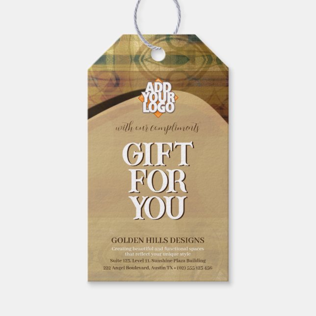 Golden Rolling Hills Gift Tags (Front)