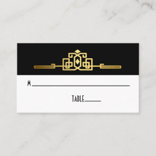 Golden Romance Art Deco Place Card
