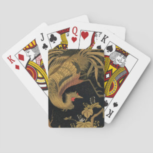 Golden Rooster Bird Japanese Classic Antique Playing Cards