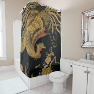 Golden Rooster Bird Japanese Classic Antique Shower Curtain