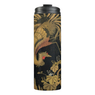 Golden Rooster Bird Japanese Classic Antique Thermal Tumbler