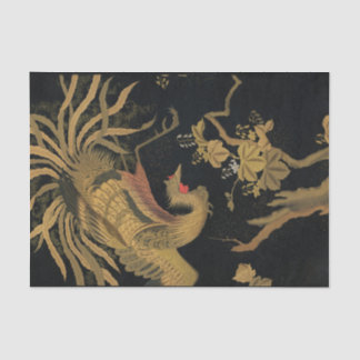 Golden Rooster Bird Japanese Classic Antique Tissue Paper