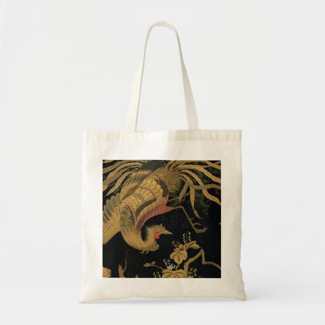 Golden Rooster Bird Japanese Classic Antique Tote Bag (Front)