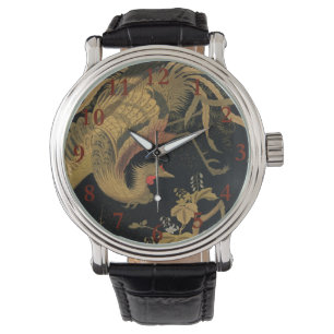 Golden Rooster Bird Japanese Classic Antique Watch