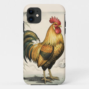 Golden rooster Japanese art iPhone 11 Case