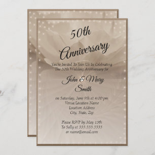 Golden Rose 50th Anniversary Invitation