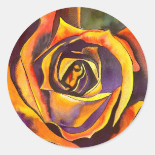 Golden Rose Art Classic Round Sticker