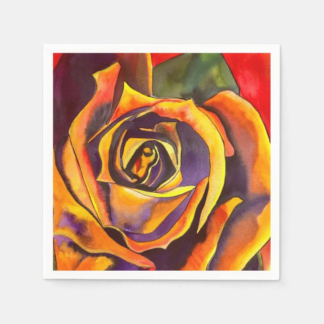 Golden Rose Art Napkin (Front)
