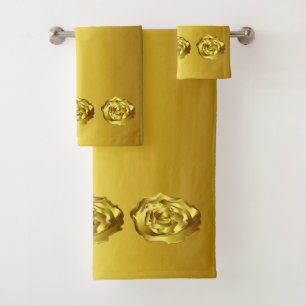 Golden Rose Bath Towel Set
