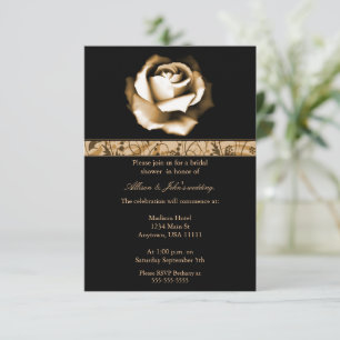 Golden Rose Bridal Shower Invitation