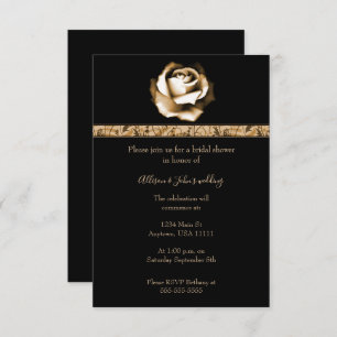 Golden Rose Bridal Shower Invite