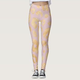 Golden Rose Cheetah Animal Print Leggings