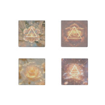 Golden Rose Delta 7 | Set of 4 Marble Magnets