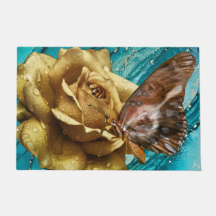 Golden Rose Dog Wings Butterfly Wings Doormat